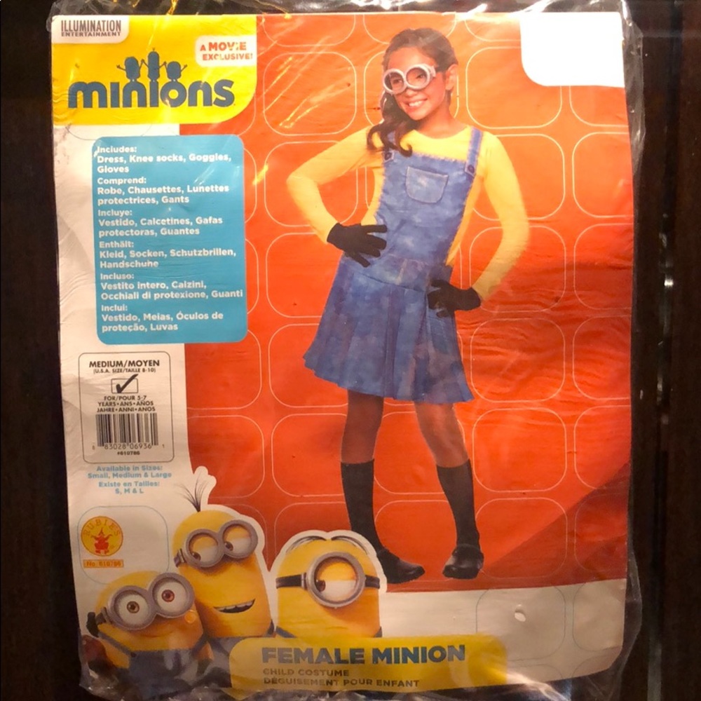 Halloween costume female minion for girls